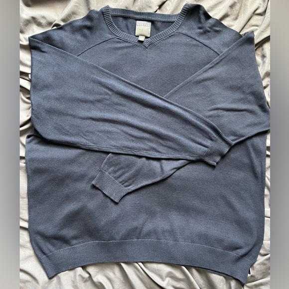 Large navy blue American Mordern/Alexander Julian V-neck sweater - Picture 1 of 6